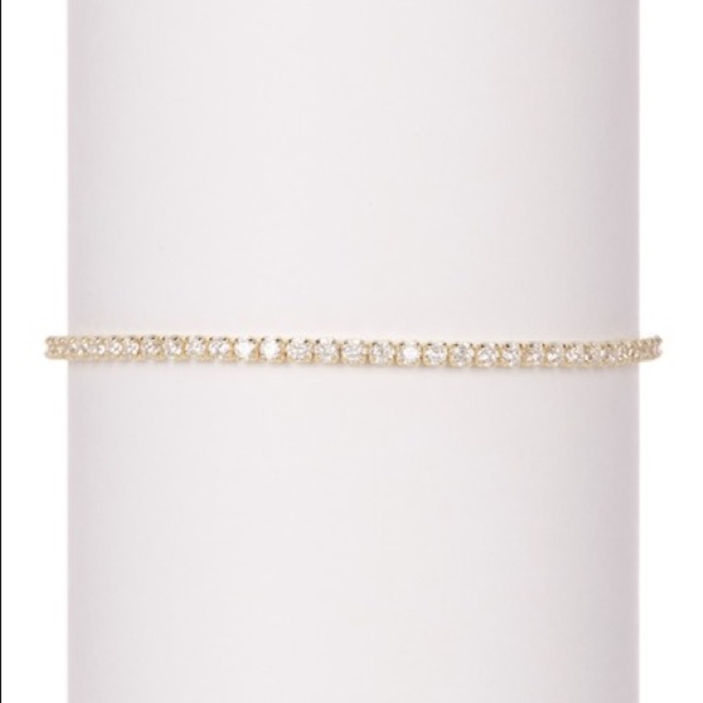 Savvy Cie gold CZ Pull Tennis Bracelet